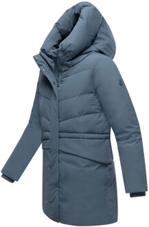dames winterjas Delilah met fleecevoering & verstelbare taille Blauw - XL
