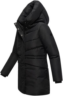 dames winterjas Delilah met fleecevoering & verstelbare taille Zwart