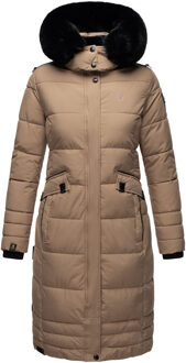 Dames Winterjas Fahmiyaa – Lang, Warm & Functioneel met Capuchon Bruin