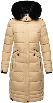 Dames Winterjas Fahmiyaa – Lang, Warm & Functioneel met Capuchon - maat Beige