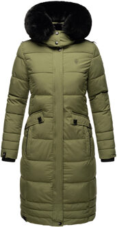 Dames Winterjas Fahmiyaa – Lang, Warm & Functioneel met Capuchon - maat Groen