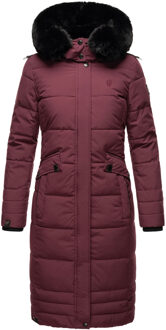 Dames Winterjas Fahmiyaa – Lang, Warm & Functioneel met Capuchon Rood