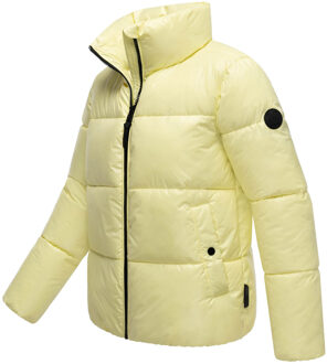 dames winterjas Hazalee in puffer-stijl met glanzende look Geel - S
