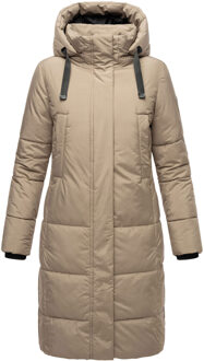 dames winterjas Laryaa – lang, warm & met afneembare capuchon Grijs - 3XL