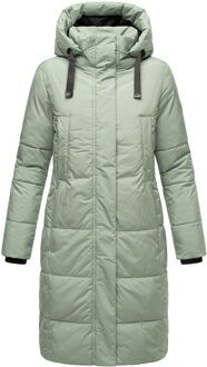 dames winterjas Laryaa – lang, warm & met afneembare capuchon Groen - 2XL