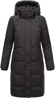 dames winterjas Laryaa – lang, warm & met afneembare capuchon - maat Zwart