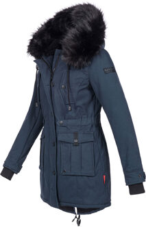 Dames Winterjas Luluna – Met Teddyfleece & Afneembare Bontkraag Blauw - S