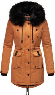 Dames Winterjas Luluna-Princess – Warm, Stijlvol & Met Teddyvoering en Kunstbontkraag Bruin