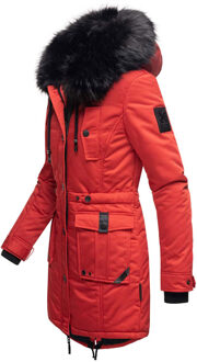 Dames Winterjas Luluna-Princess – Warm, Stijlvol & Met Teddyvoering en Kunstbontkraag Rood
