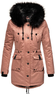 Dames Winterjas Luluna-Princess – Warm, Stijlvol & Met Teddyvoering en Kunstbontkraag Rood