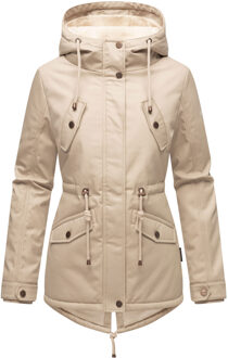 dames winterjas Manolya met katoenen buitenstof & teddyvoering Beige
