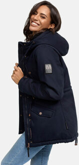 dames winterjas Manolya met katoenen buitenstof & teddyvoering Blauw - 2XL