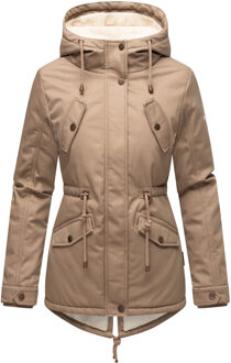 dames winterjas Manolya met katoenen buitenstof & teddyvoering Grijs - S