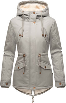 dames winterjas Manolya met katoenen buitenstof & teddyvoering Grijs - XL