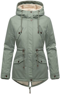 dames winterjas Manolya met katoenen buitenstof & teddyvoering Mint - L