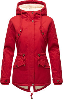 dames winterjas Manolya met katoenen buitenstof & teddyvoering Rood
