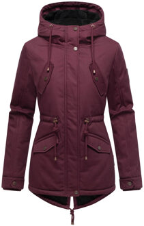 dames winterjas Manolya met katoenen buitenstof & teddyvoering Wijnrood - S