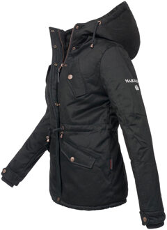 dames winterjas Manolya met katoenen buitenstof & teddyvoering Zwart - S