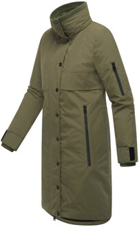 dames winterjas met afneembare capuchon – model Anoukaa Olijf - 3XL