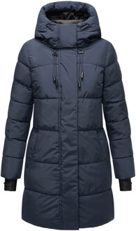 dames winterjas met capuchon & fleecevoering – Kaituu Blauw - 4XL