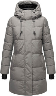 dames winterjas met capuchon & fleecevoering – Kaituu Grijs - 5XL