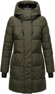 dames winterjas met capuchon & fleecevoering – Kaituu Groen - 6XL