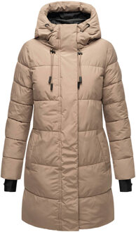 dames winterjas met capuchon & fleecevoering – Kaituu Taupe - 3XL