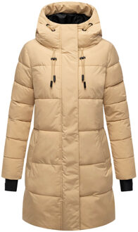 dames winterjas met capuchon & fleecevoering – Kaituu Zand - 3XL