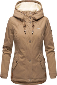 dames winterjas met teddyfleece voering & capuchon Grijs