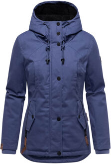 dames winterjas met teddyfleece voering & capuchon Paars