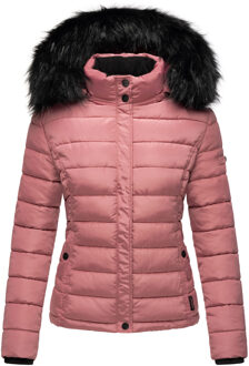 Dames Winterjas Miamor – Teddyvoering, Afneembare Capuchon & Bontkraag Roze