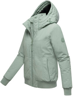 dames winterjas Mooni 16 in bomberstijl met capuchon Groen