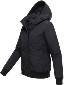 dames winterjas Mooni 16 in bomberstijl met capuchon Zwart - S