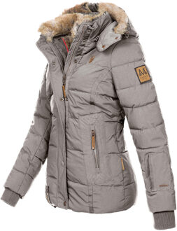 dames winterjas Nekoo met imitatiebont capuchon & teddyvoering Grijs