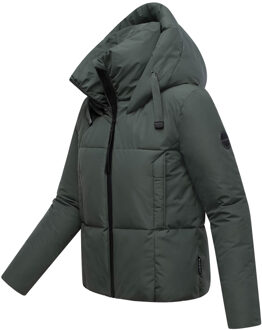 dames winterjas Ninikaa met capuchon & fleecevoering Groen - XL