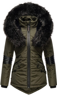 Dames Winterjas Nirvana – Warm, Met Luxe Bontkraag & Teddyvoering Groen