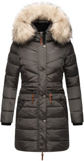 Dames Winterjas Paula – Extra Warm, Waterafstotend & Met Afneembare Bontkraag Grijs - 2XL