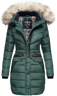 Dames Winterjas Paula – Extra Warm, Waterafstotend & Met Afneembare Bontkraag Groen - 2XL