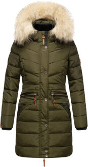 Dames Winterjas Paula – Extra Warm, Waterafstotend & Met Afneembare Bontkraag Groen - XS