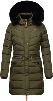 Dames Winterjas Paula – Extra Warm, Waterafstotend & Met Afneembare Bontkraag Groen - XS