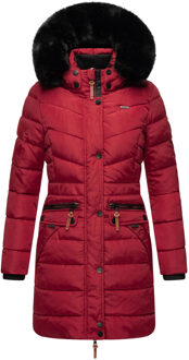 Dames Winterjas Paula – Extra Warm, Waterafstotend & Met Afneembare Bontkraag Rood - 2XL