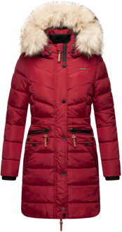 Dames Winterjas Paula – Extra Warm, Waterafstotend & Met Afneembare Bontkraag Rood - 2XL