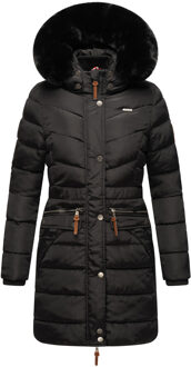 Dames Winterjas Paula – Extra Warm, Waterafstotend & Met Afneembare Bontkraag Zwart - 4XL