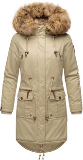 Dames Winterjas Rosinchen – Klassieke Parka met Afneembare Kunstbontkraag Grijs - S