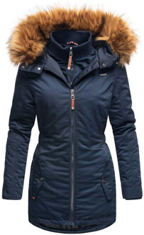 dames winterjas – Sanakoo, warm met afneembare bontkraag Blauw