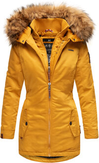 dames winterjas – Sanakoo, warm met afneembare bontkraag Geel