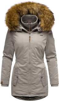 dames winterjas – Sanakoo, warm met afneembare bontkraag Grijs