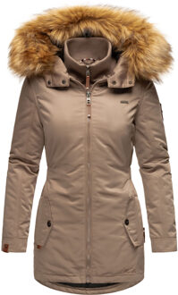 dames winterjas – Sanakoo, warm met afneembare bontkraag Grijs