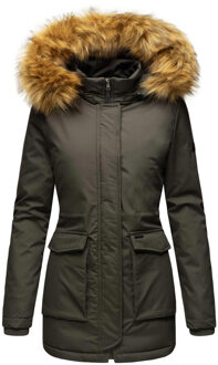 Dames Winterjas Schneeengel Princess – Klassiek, Warm & Met Afneembare Kunstbontkraag Grijs - XS