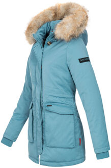 Dames Winterjas Schneeengel – Warm, Waterafstotend & Met Afneembare Bontkraag Blauw
